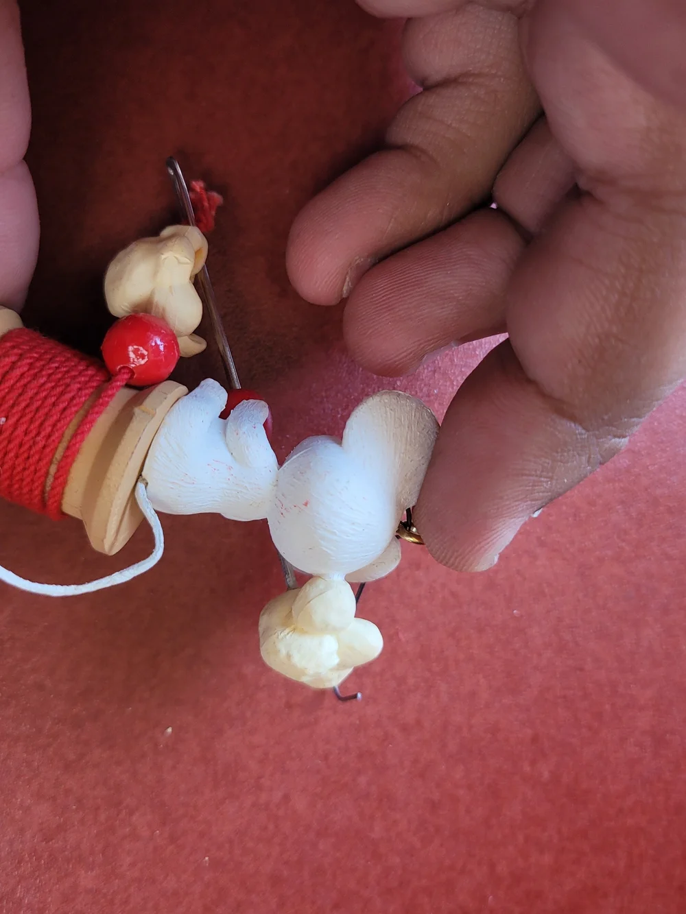 Vintage 1986 Hallmark handcrafted (Popcorn Mouse) Christmas ornament #Hallmark